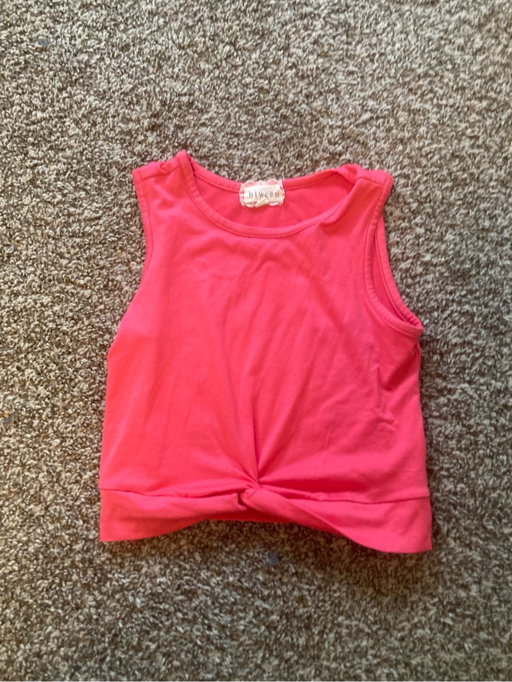 btween Hot Pink Knot Front Tank Top